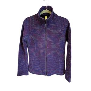 Bula Womens Full Zip Fleece Jacket‎ Small Purple Space Dye Mock Neck Canada Made